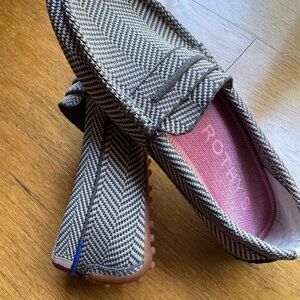 Rothy's Women's Herringbone Moccasins - Black and White